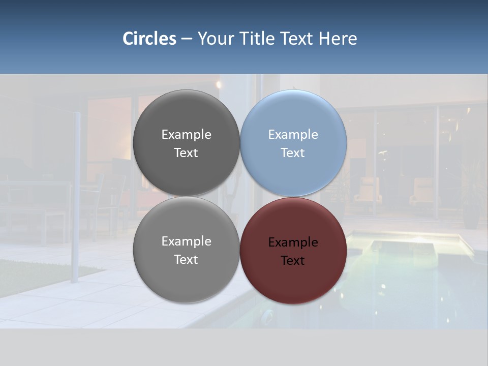 High-Tech House With Pool PowerPoint Template