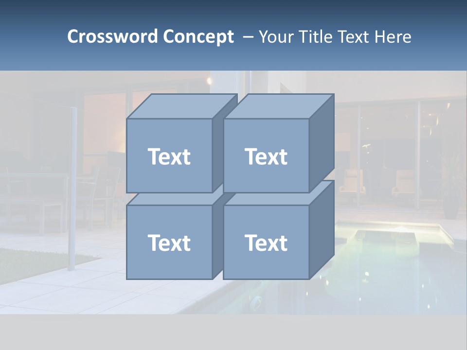 High-Tech House With Pool PowerPoint Template