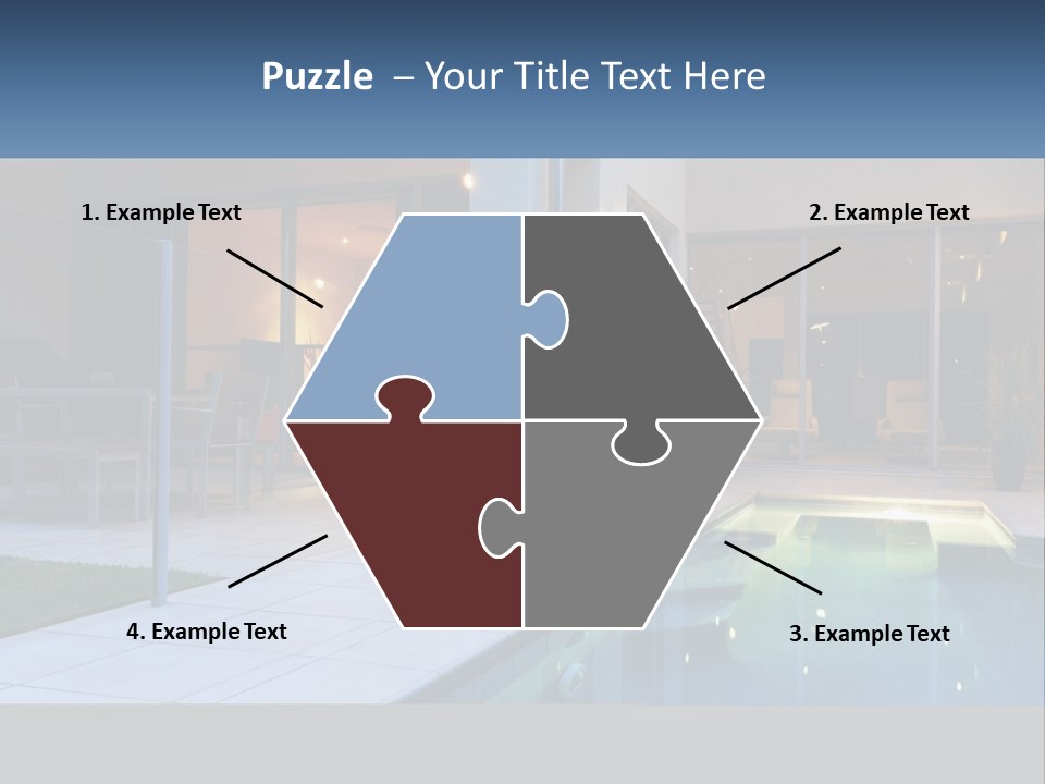 High-Tech House With Pool PowerPoint Template