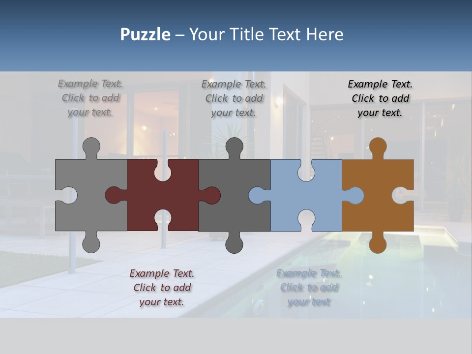 High-Tech House With Pool PowerPoint Template