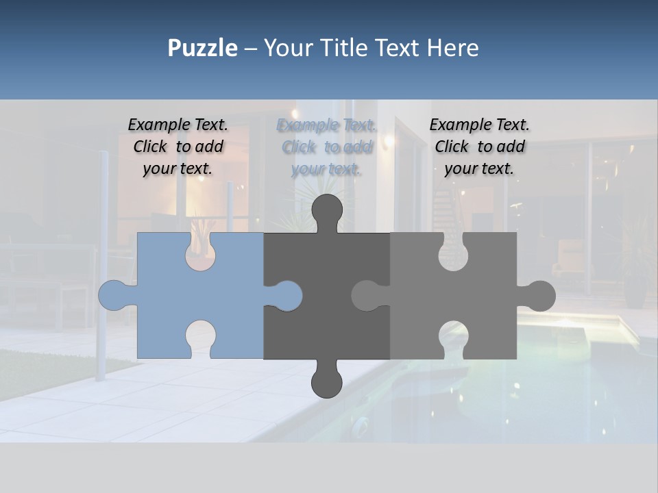 High-Tech House With Pool PowerPoint Template