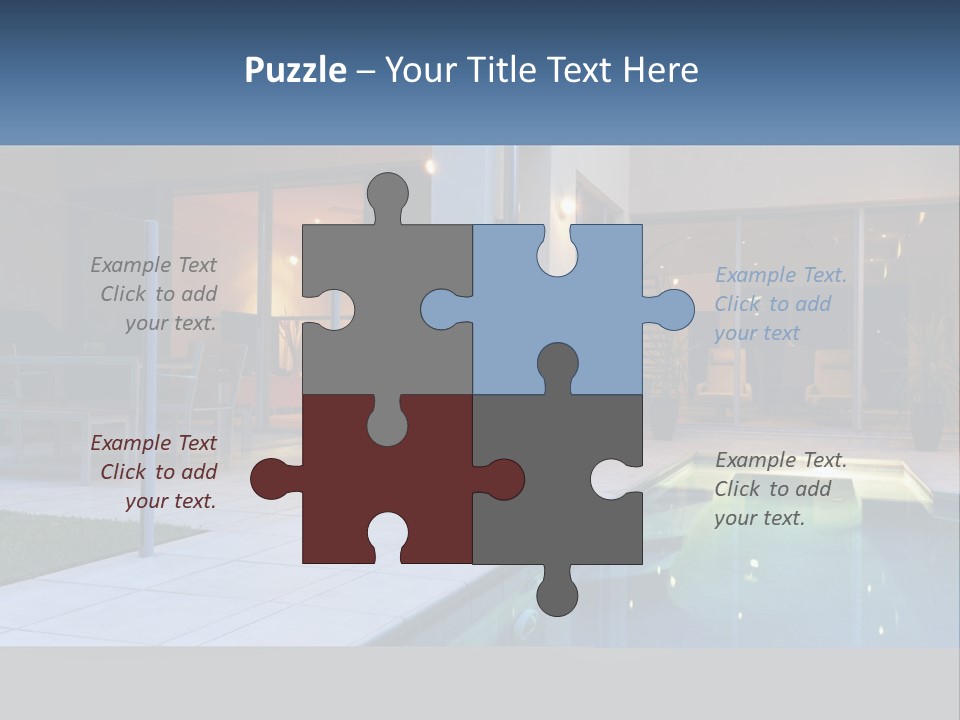 High-Tech House With Pool PowerPoint Template