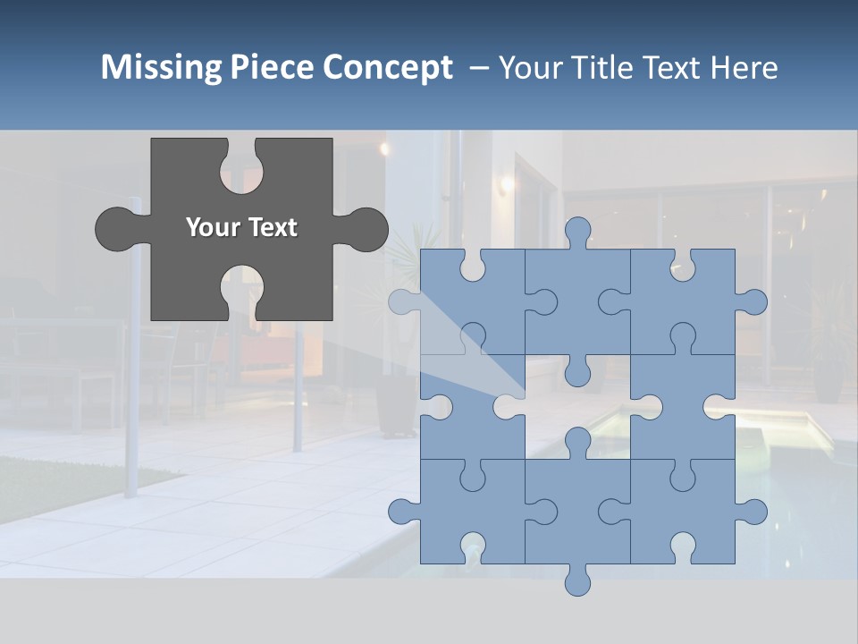 High-Tech House With Pool PowerPoint Template