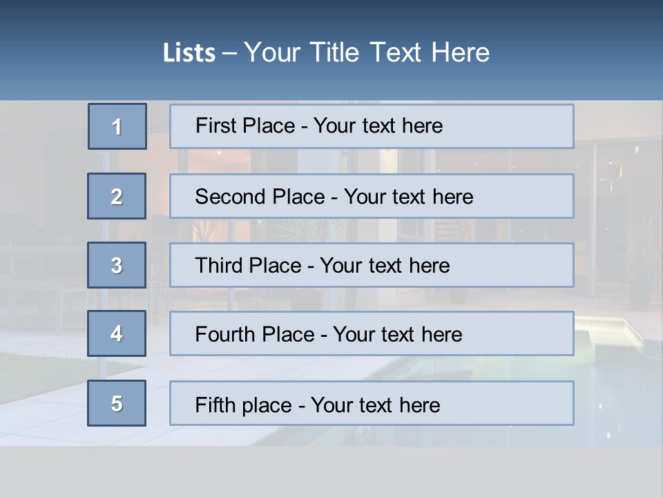 High-Tech House With Pool PowerPoint Template