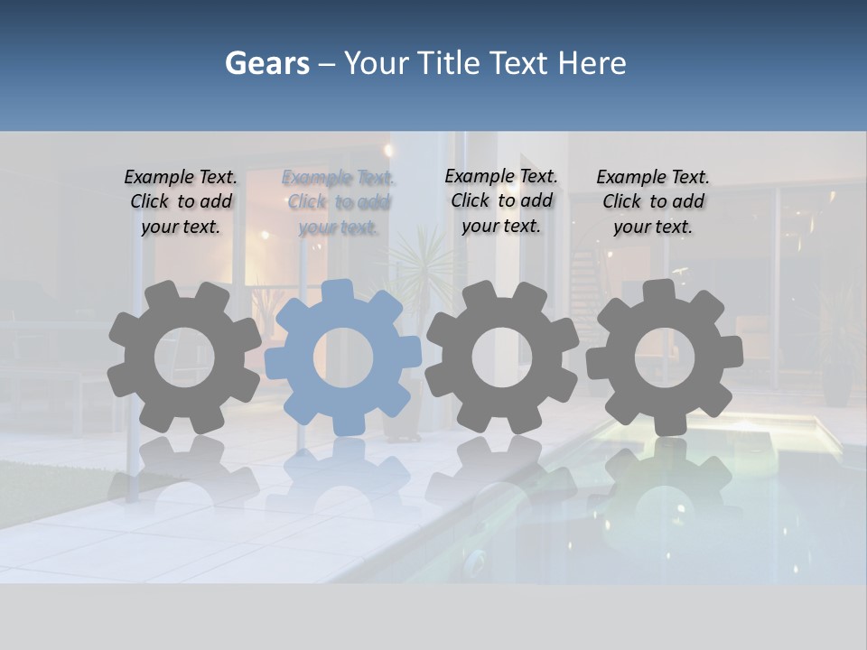 High-Tech House With Pool PowerPoint Template