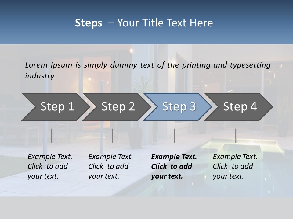 High-Tech House With Pool PowerPoint Template