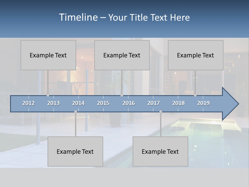High-Tech House With Pool PowerPoint Template