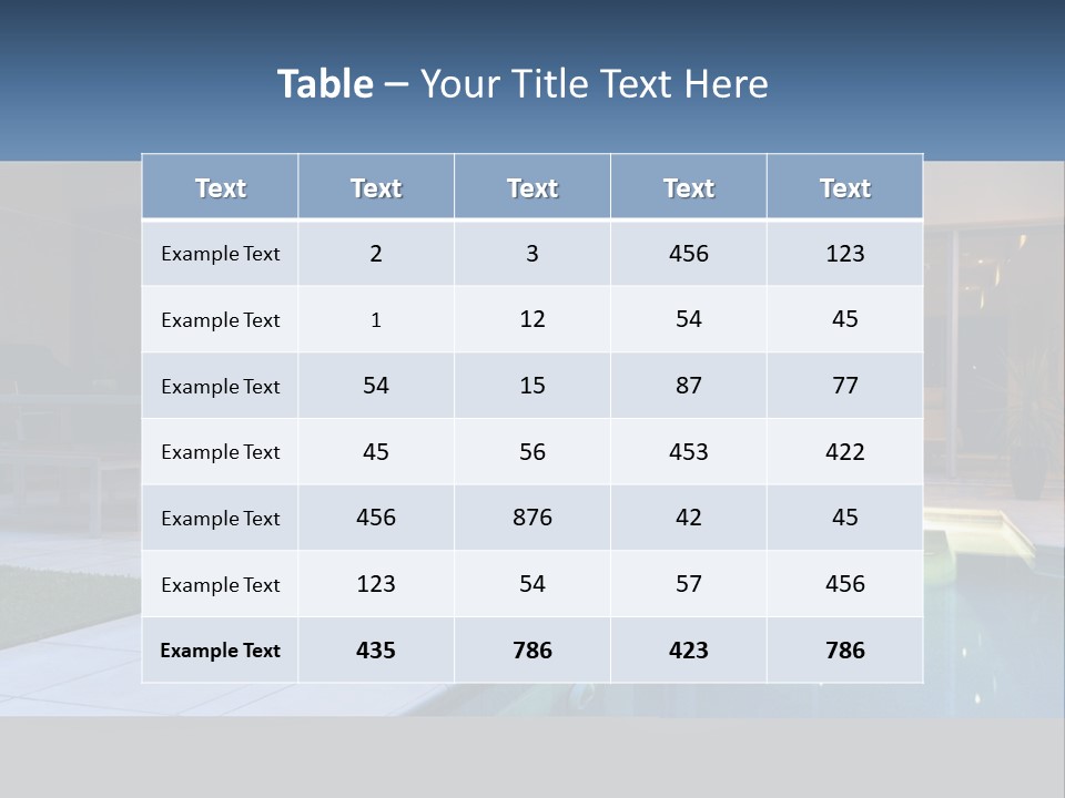 High-Tech House With Pool PowerPoint Template