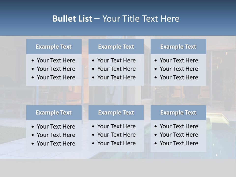 High-Tech House With Pool PowerPoint Template