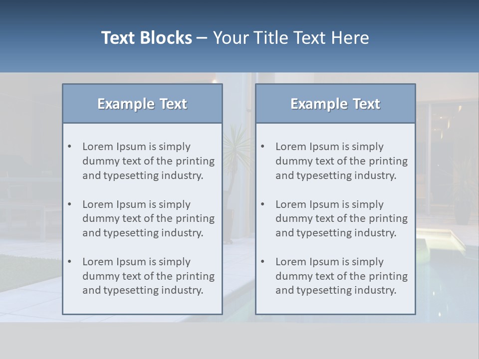 High-Tech House With Pool PowerPoint Template