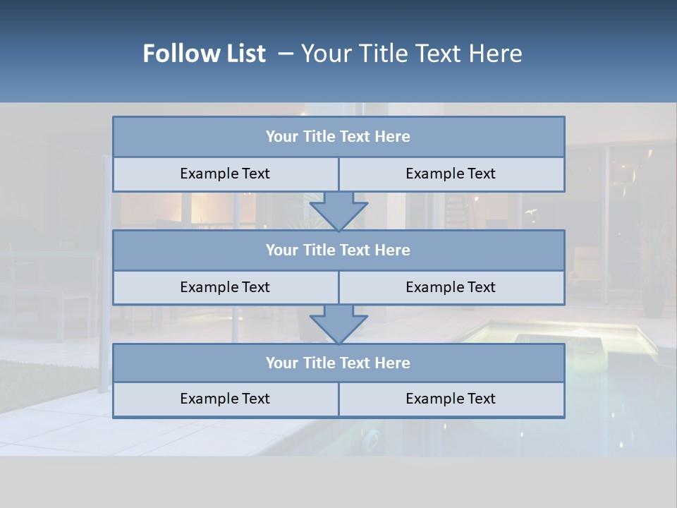 High-Tech House With Pool PowerPoint Template