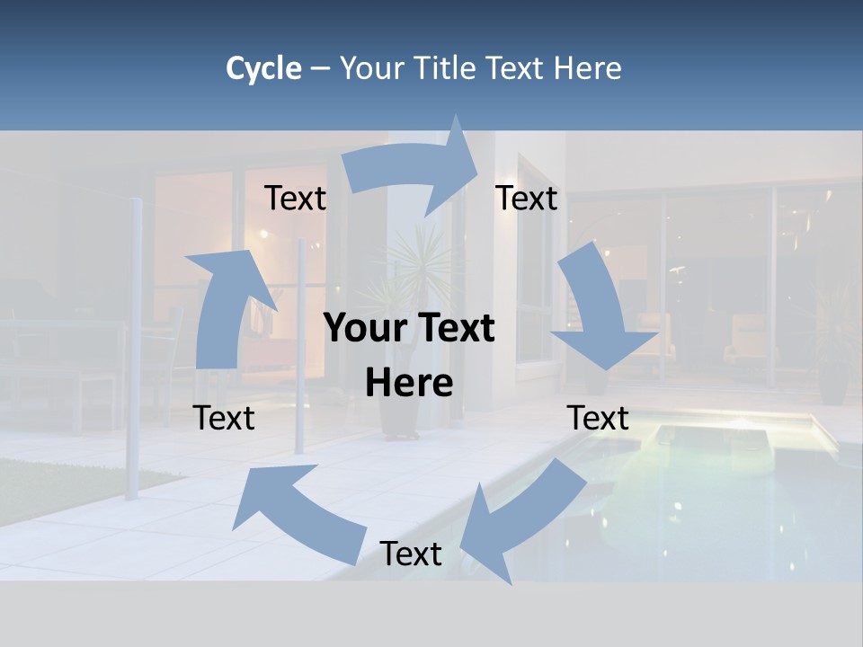 High-Tech House With Pool PowerPoint Template