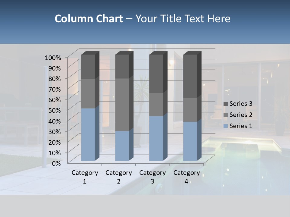 High-Tech House With Pool PowerPoint Template
