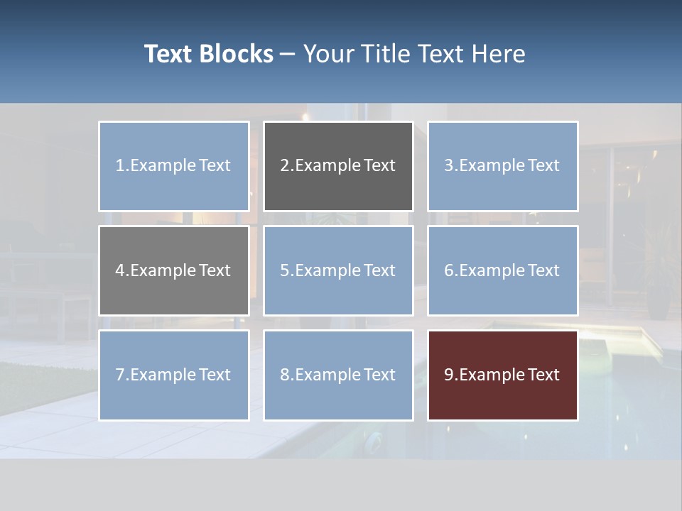 High-Tech House With Pool PowerPoint Template