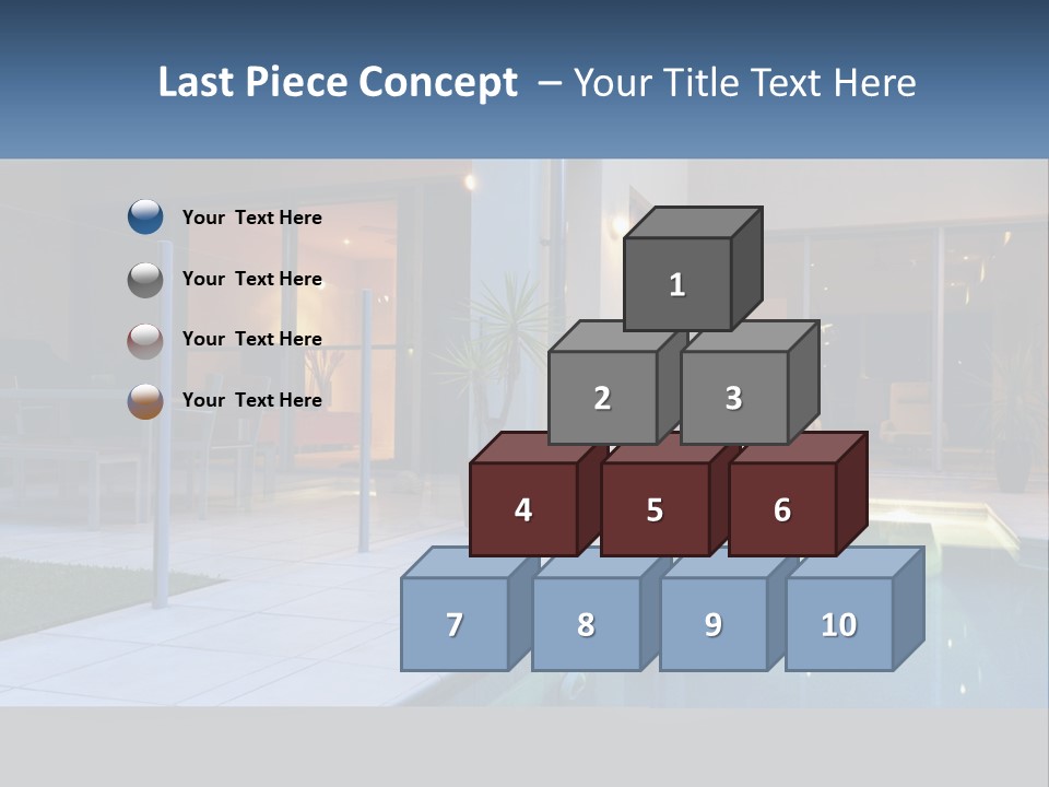 High-Tech House With Pool PowerPoint Template