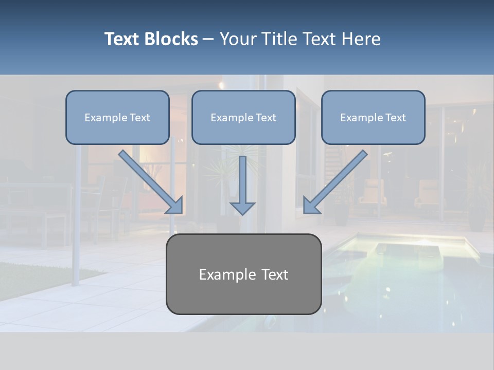 High-Tech House With Pool PowerPoint Template