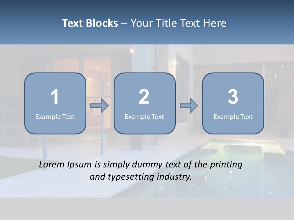 High-Tech House With Pool PowerPoint Template