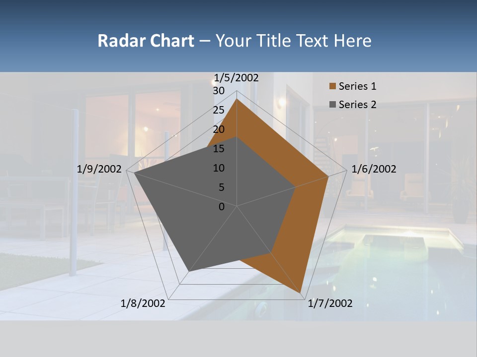 High-Tech House With Pool PowerPoint Template