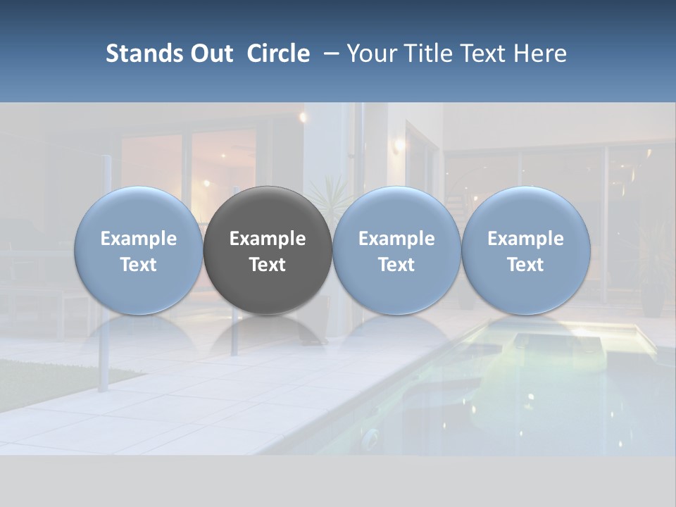 High-Tech House With Pool PowerPoint Template