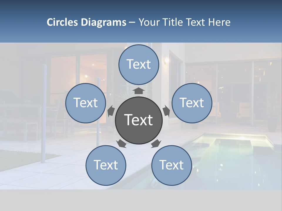 High-Tech House With Pool PowerPoint Template