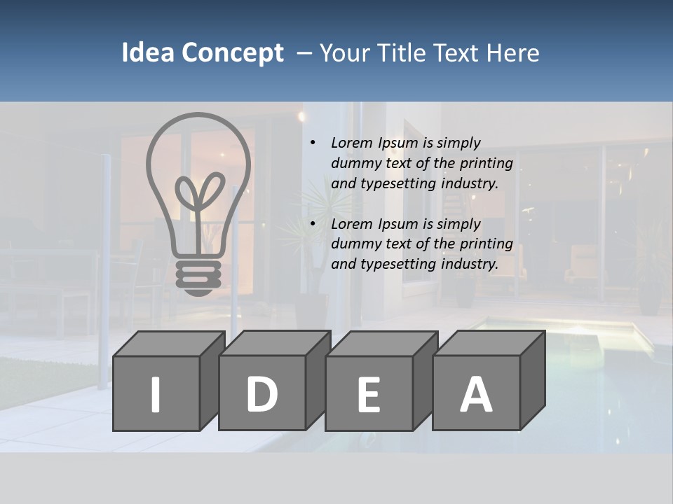 High-Tech House With Pool PowerPoint Template