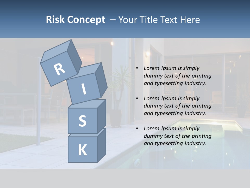 High-Tech House With Pool PowerPoint Template