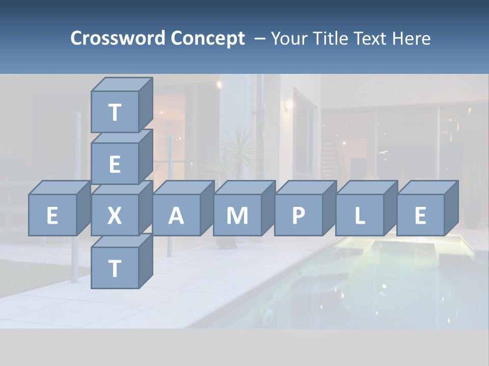 High-Tech House With Pool PowerPoint Template