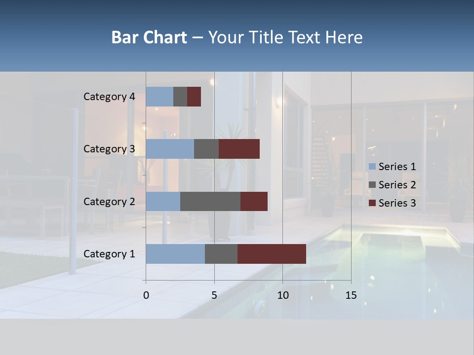 High-Tech House With Pool PowerPoint Template