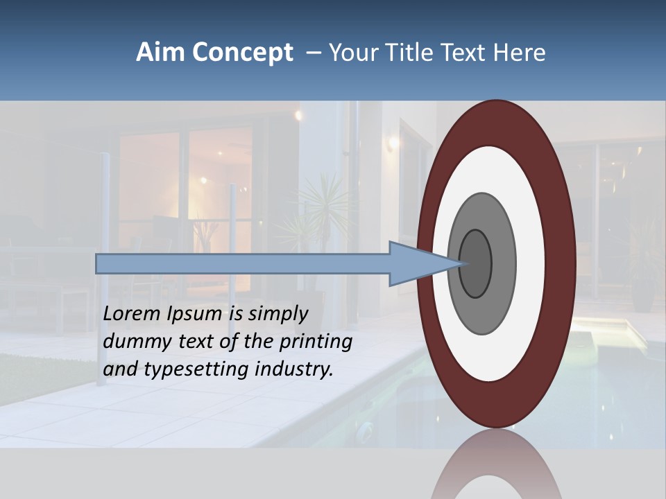 High-Tech House With Pool PowerPoint Template