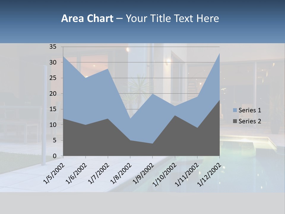 High-Tech House With Pool PowerPoint Template