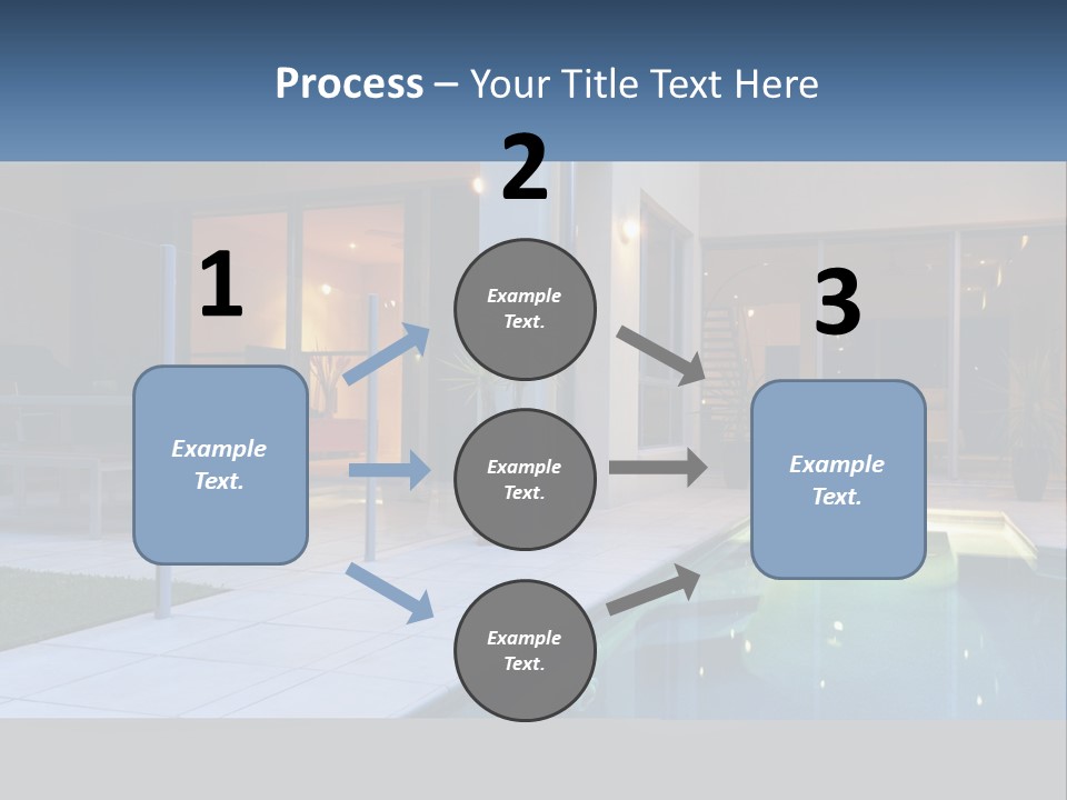 High-Tech House With Pool PowerPoint Template