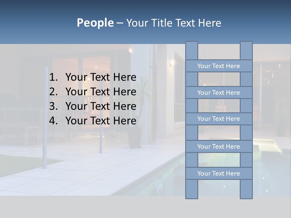 High-Tech House With Pool PowerPoint Template