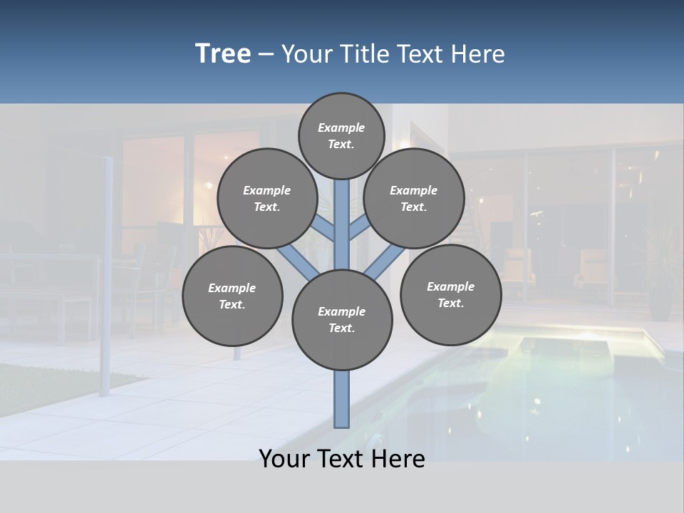 High-Tech House With Pool PowerPoint Template
