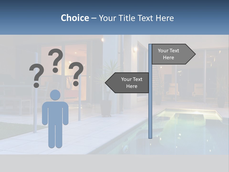 High-Tech House With Pool PowerPoint Template
