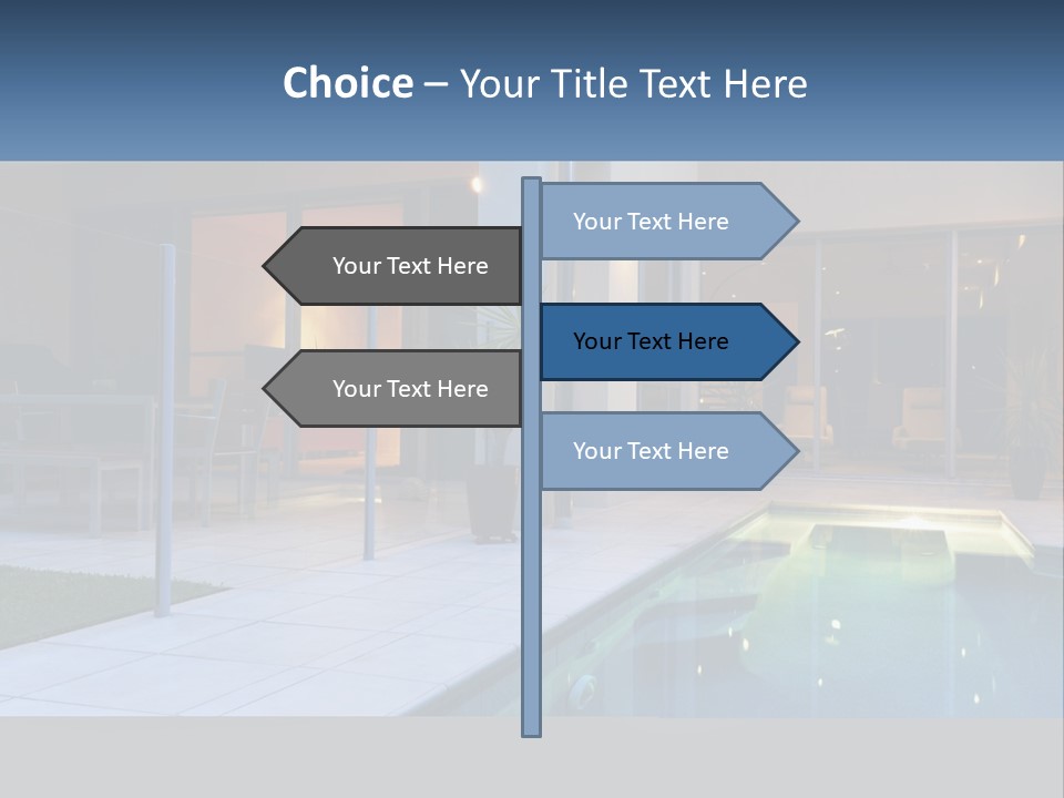 High-Tech House With Pool PowerPoint Template