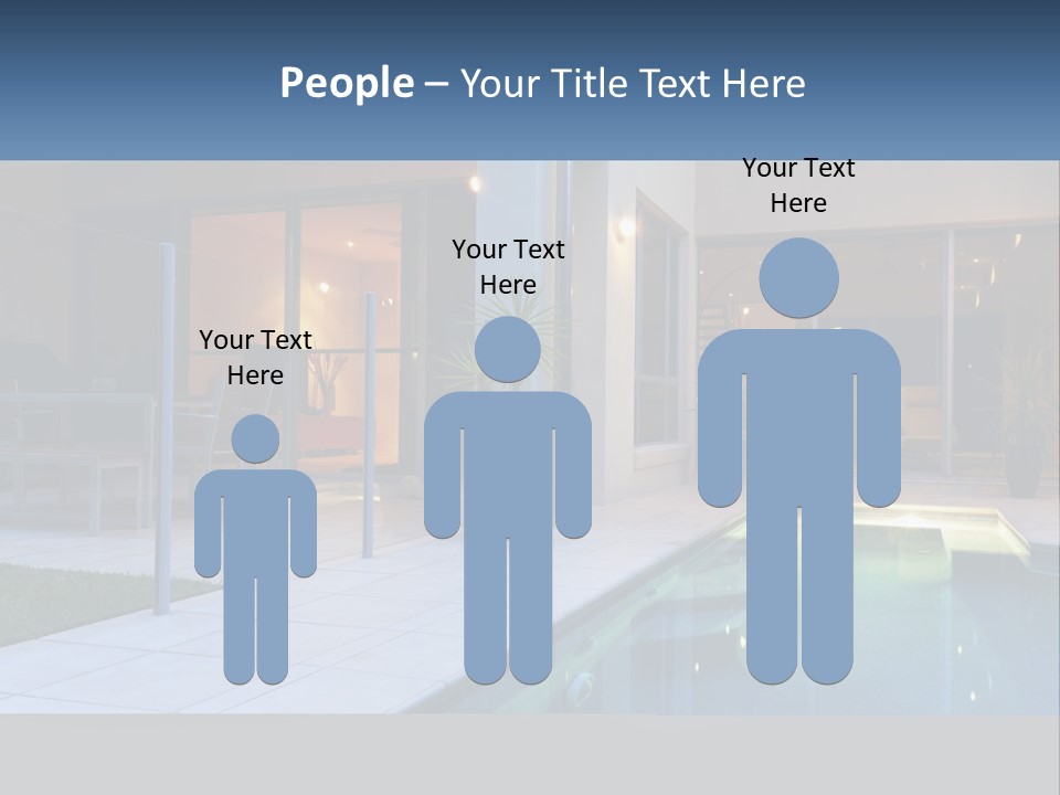 High-Tech House With Pool PowerPoint Template