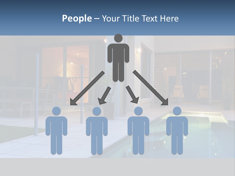 High-Tech House With Pool PowerPoint Template