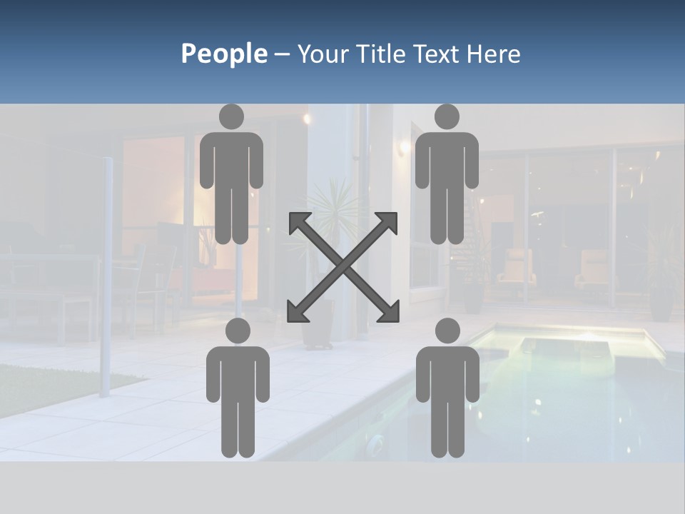 High-Tech House With Pool PowerPoint Template