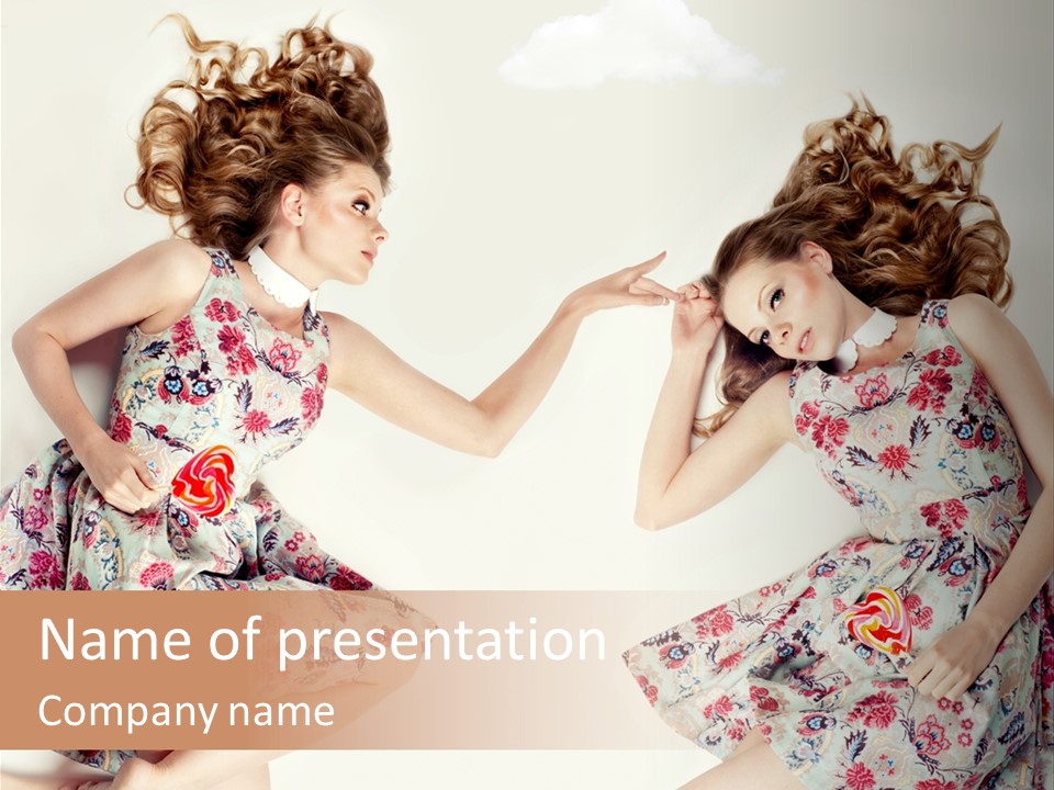 A Girl In A Dress PowerPoint Template