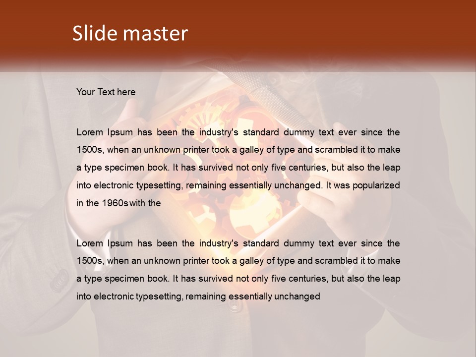 Mechanism In The Chest Of A Man PowerPoint Template