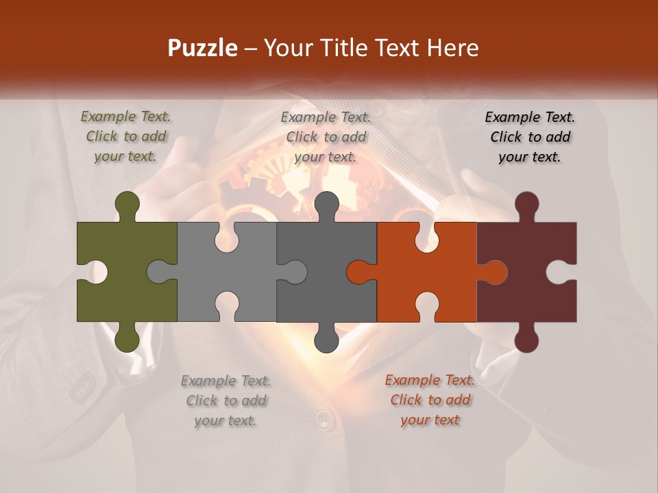 Mechanism In The Chest Of A Man PowerPoint Template