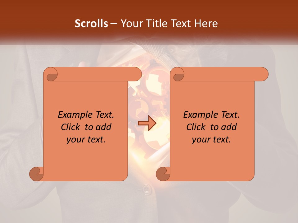 Mechanism In The Chest Of A Man PowerPoint Template