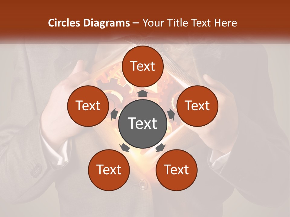 Mechanism In The Chest Of A Man PowerPoint Template