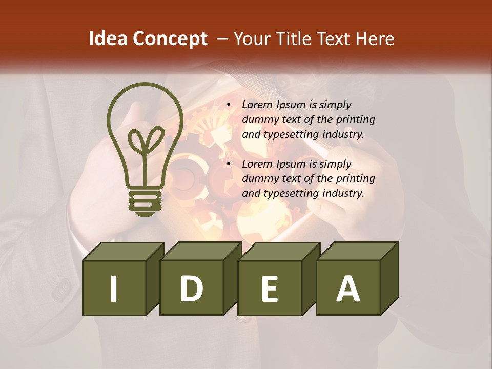 Mechanism In The Chest Of A Man PowerPoint Template
