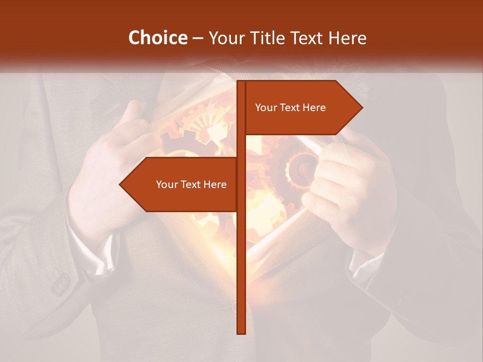 Mechanism In The Chest Of A Man PowerPoint Template