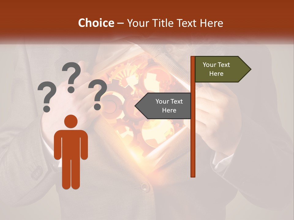 Mechanism In The Chest Of A Man PowerPoint Template
