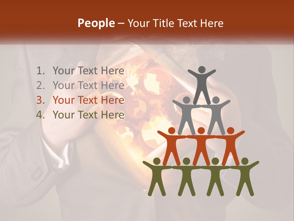 Mechanism In The Chest Of A Man PowerPoint Template