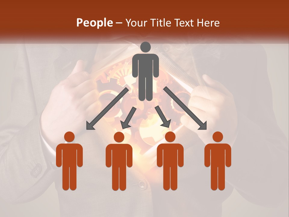 Mechanism In The Chest Of A Man PowerPoint Template