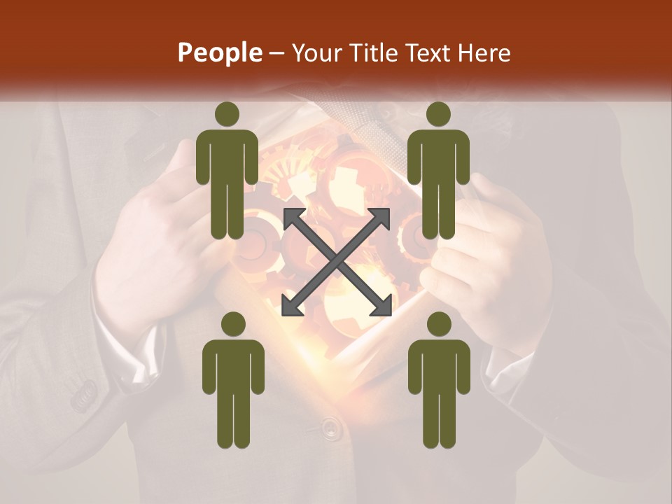 Mechanism In The Chest Of A Man PowerPoint Template