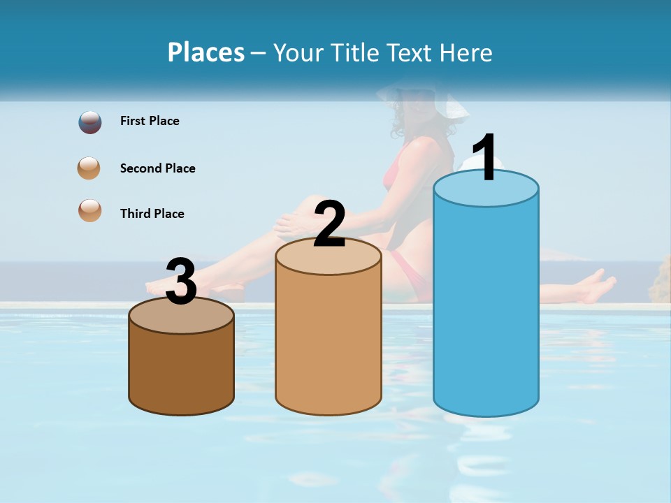 Woman With Baby By The Pool PowerPoint Template